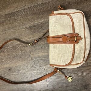 Vintage Dooney & Bourke Cream and Tan Crossbody Bag